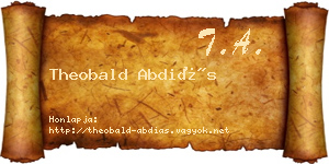Theobald Abdiás névjegykártya